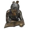 Young Scholar Reading Girl Bronze Statue