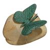 Emerald Verde Butterfly On Rock Statue