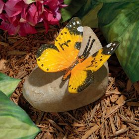 Swallowtail Butterfly On Rock Statue