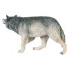 Growling Gray Wolf Statue