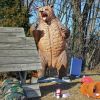 Growling Grizzly Bear Statue