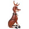 Giant Sitting Red Nosed Reindeer Statue