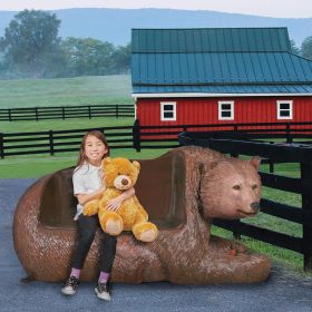 Brown Grizzly Bear Bench