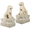 Male & Female Foo Dogs With Plinths