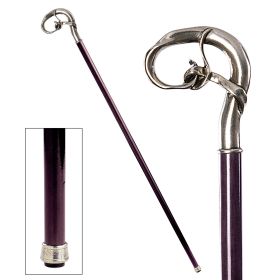 Nouveau Knot Pewter Handle Walking Stick