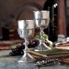 Pair Of Grape Harvest Pewter Goblets