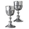 Pair Of Grape Harvest Pewter Goblets