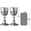 Pair Of Grape Harvest Pewter Goblets