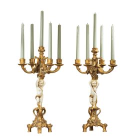 S/2 Cherubs Harvest Candleabras