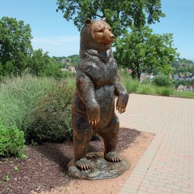 Standing Black Bear Bronze Statue