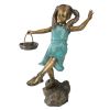 Skipping Flower Girl With Basket Bronze