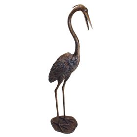 Grande Heron Head High Bronze Statue