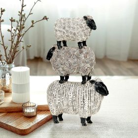 Three Stacked Sheep Spirit Animal Statue