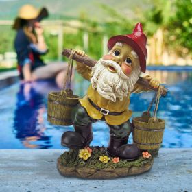 Barney Two Buckets Garden Gnome Statue