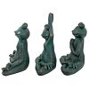 S/3 Yoga Frog Statues