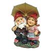 Rainy Day Gnomes Under Umbrella Statue