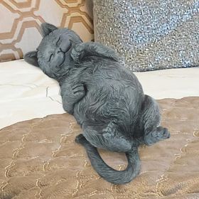 Playful Cat On Back Statue