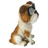 Bright Eyes Solar Bulldog Statue