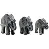 S/3 Black & White Elephants