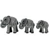 S/3 Black & White Elephants