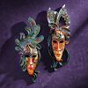 S/2 Masks With Butterfly & Peacock