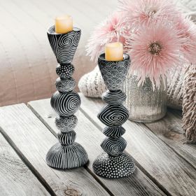 S/2 Tribal Funk Contemporary Candle Holders