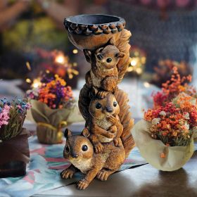 Threes A Crowd Squirrel Totem Statue