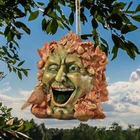 Laughing Greenman Birdhouse Statue