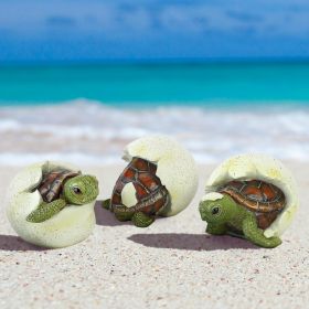 S/3 Out Of The Shell Baby Turtle Statues