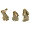 S/3 Baby Bunny Rabbit Den Statues