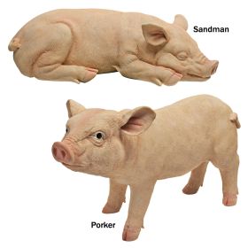 Set Of Porker & Sandman Pig Statues