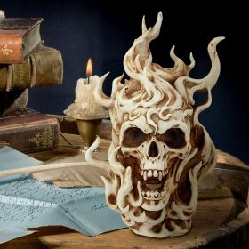 Hells Flames Vampire Skull Statue