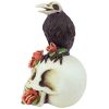 Raven And Roses Skull Statue