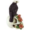 Raven And Roses Skull Statue