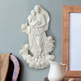 Mary W/ Cherubs Wall Sculpture