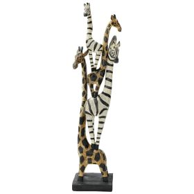 Zebra & Giraffe Menagerie Statue