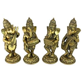 Set Of 4 Musical Ganesha