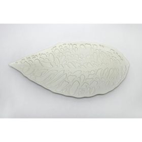 Fala 19In Ceramic Leaf Tray