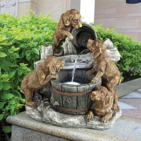 Puppy Pail Pour Garden Fountain