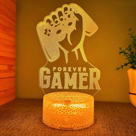 1pc 3D Night Light Game GAMER Atmosphere Desk Lamp With Touch Button; Children's Room Bedroom Decoration