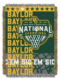 NCAA BB Champs Baylor Bears 051 Baylor Bears 2021 National Men's Basketball Champions Woven Tapestry Throw Blanket