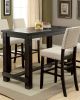 Antique Black Bold Distressed 1pc Bar Table Dining Room Furniture Center Beam for Support / Footrest High Counter Table