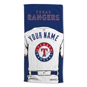 [Personalization Only] OFFICIAL MLB Jersey Personalized Beach Towel - Texas Rangers