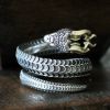 Vintage Personality Exaggerated Fashion Snake Ring Hip-hop Gothic Open Ring Banquet Jewelry Accessories Gift