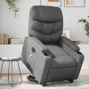 Electric Stand up Massage Recliner Chair Gray Faux Leather