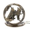 Classic Vintage Bronze Dog Wolf Hollow Quartz Fob Pocket Watch with Necklace Chain Cool Pendant Clock Gift for Women Men