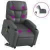 Electric Stand up Massage Recliner Chair Gray Faux Leather