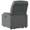 Electric Stand up Massage Recliner Chair Gray Faux Leather