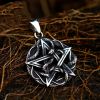 Stainless Steel Pentagram Snake Pendant Vintage