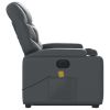 Electric Stand up Massage Recliner Chair Gray Faux Leather